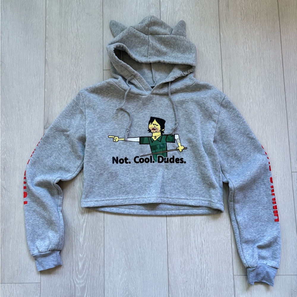 Total Drama Island Girls Cropped Hoodie Sz 10